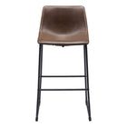Zuo Smart Barstool - Vintage Espresso - Set of 2-Plush and durable faux leather fabric