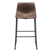 Zuo Smart Barstool - Vintage Espresso - Set of 2-Plush and durable faux leather fabric