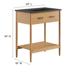 Modway Zaire 30" Bathroom Vanity - Natural/Black-Compact Drawer
