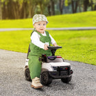 Aosom Kids Sliding Ride-On Police Car with Under Seat Storage - White-Kid-size handle, ideal for toddlers aged 18 to 60 months 