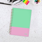 Mead 2026-27 Two-Tone Weekly/Monthly Planner - 8½" x 6" - Watermelon - Bilingual-One month per 2 page spread has open daily blocks, a notes section and past/future month reference calendars