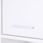 HOMCOM Slim Bathroom Storage Cabinet with Two Doors and Adjustable Shelf - White-Features anti-tipping design, can be fixed to the wall for added safety    
