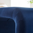 Modway Koda Performance Velvet Waterfall Stool - Black/Midnight Blue-Dense Foam Padding