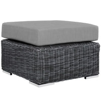 Modway Summon Outdoor Patio Sunbrella Ottoman - Canvas/Grey-Long Lasting Sunbrella Fabric 