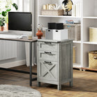 HOMCOM 3-Drawer Letter/A4 Filing Cabinet - Stone Grey-Adjustable bar in large drawer for A4 or letter file sizes
