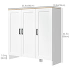 HOMCOM Modern 35.4" L Buffet Cabinet with Storage - White-Smooth particleboard surface for easy maintenance