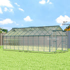 Outsunny 20' x 8' Polycarbonate Greenhouse with Adjustable Roof Vent- UV-protective polycarbonate panels shield plants from intense sunlight
 