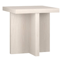 Hudson&Canal Elna 22"W Square Side Table - Alder White-A contemporary Scandinavian design for your living room, den, and more