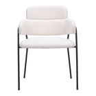 Zuo Marcel Dining Chair - Cream - Set of 2-Shearling style fabric