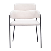 Zuo Marcel Dining Chair - Cream - Set of 2-Shearling style fabric