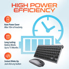 Delton N35 Portable Wireless Keyboard and Mouse Combo - Silver-Feature Slim, compact design ideal for small homes, offices, and desks, enhancing modern spaces efficiently.