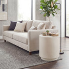 HOMCOM Concrete Finish Side Table - Cream White-Colour: Cream White 