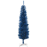 HOMCOM 6' Pencil Artificial Christmas Tree - Deep Blue-Artificial Christmas tree has a slim pencil style 