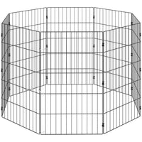 PawHut Foldable Metal Exercise Dog Playpen, Expandable Pet Fence - 8 Panels-Freely shape the eight panels to fit your living room or yard