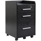 HOMCOM Vertical Mobile Filing Cabinet with Lockable Drawer - Black-Upper 2 drawers provide extra storage spaces
