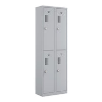 Ceha NH Series 2-Tier Locker with Front Hole Vents - Bank of 2 - Light Grey-Front hole ventilations for airflow