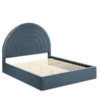 Modway Solana Arched Performance Velvet Queen Platform Bed - Cadet Blue-Stain-Resistant Performance Velvet Upholstery