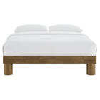 Modway Runa Wood Queen Platform Bed - French Oak-No Box Spring Needed