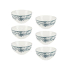Casa Domani Rosetta Antique Bowl - 12 x 6cm - Blue - 6 Pack-Made of Porcelain with decals to enhance intricate detailing.