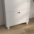 HOMCOM Modern Shoe Cabinet with 3 Flip Drawers for 12 Pairs - White-Made from painted MDF and particleboard for durability