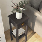 HOMCOM 2-Tier Side Table with Storage - Coffee-Elevated base to protect from water spills