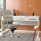 Plata Import Paco Office Chair PU Leather High Back Foam Metal Frame - Grey-Chrome-plated steel structure, resistant and stable