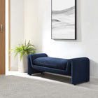 Modway Waverly Performance Velvet Bench - Midnight Blue-Stain-Resistant Fabric