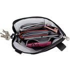 Travelon Anti-Theft Classic Slim Double Zip Crossbody - 9" W x 10.25" H x 1" D - Black-Two front locking zippered pockets for quick-access items