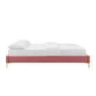 Modway Sutton Performance Velvet King Bed Frame - Dusty Rose-Stain-Resistant Performance Velvet
