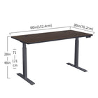 Motionwise 60" Electric Height Adjustable Standing Desk - Walnut-Assembly required