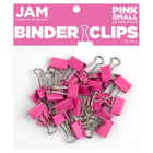 JAM Paper Colourful Binder Clips - Small - 3/4" - Pink - 25 Pack-Colour: Pink | Made of tempered steel for an extra strong hold