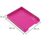 JAM Paper Stackable Paper Organizer Tray - Pink-Quantity: 1 Stack-able Tray per Pack | Can be stacked to maximize space & keep your desk organized