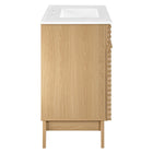 Modway Render 36" Bathroom Vanity - Oak/White-Full-Extension Drawers