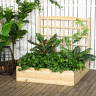 Outsunny Wooden Raised Garden Bed with Trellis-Made from fir wood, with varnish for outdoor durability
