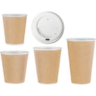 Genuine Joe Ripple Cups Lids White - 50 Pack-Polystyrene 