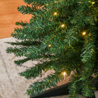HOMCOM 7' Pre-Lit Artificial Christmas Tree with Warm White LED Lights - Green-Separates into three individual sections for compact storage 