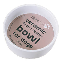Dexypaws White Ceramic Dog Bowl - 50 oz-8 inch bowl