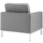 Modway Loft Upholstered Fabric Armchair - Light Grey-Removable Zippered Cushion Cover