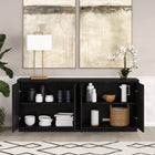 Hudson&Canal Alston 68"W Buffet Table - Black Grain-Product Dimensions: 15.5" L x 68" W x 29" H