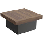HOMCOM Square Coffee Table with LED Lights - Walnut-Detachable RGB LED strip with various colours, modes and brightness, controlled by switch or Bluetooth app