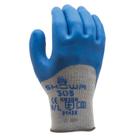 Atlas Knuckle Coated Natural Rubber Latex Rough Grip Glove - Poly/Cotton Liner - Blue/Grey - Medium -Natural Rubber Latex