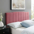 Modway Camilla Channel Tufted Performance Velvet King/California King Headboard - Dusty Rose-Performance Velvet Polyester Upholstery