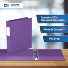 Davis Group Premium Economy Binder - D Ring - 1.5" - Purple - 6 Pack-Ideal for Conferences, Reference, Colleges & Universities