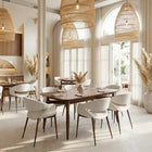 Zuo Limay Dining Chair - Beige/Walnut - Set of 2-Dimensions: 24.8" L x 24.4" W x 32.3" H