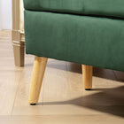 HOMCOM Upholstered Storage Ottoman Bench - Dark Green-Colour: Dark Green