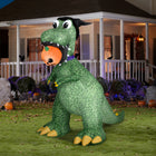GEMMY Airblown Inflatable Halloween Head Turning T-Rex Dinosaur with JOL - 91" x 55"-Self-inflates in seconds and deflates for easy storage