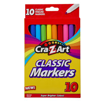 Cra-Z-Art Fineline Non-Washable Markers - 10 Pack-Cra-Z-Art 10ct Classic Fineline Marker set comes in ten vibrant colours, inspiring imagination and creativity in every box
