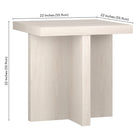 Hudson&Canal Elna 22"W Square Side Table - Alder White-9