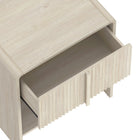Manhattan Comfort Novara 22" Contemporary 1-Drawer Nightstand - Whitewashed Oak-Open Lower Shelf: Convenient storage space for books, décor, or bedside essentials