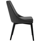 Modway Viscount Vegan Leather Dining Chair - Black-Dense Foam Padding